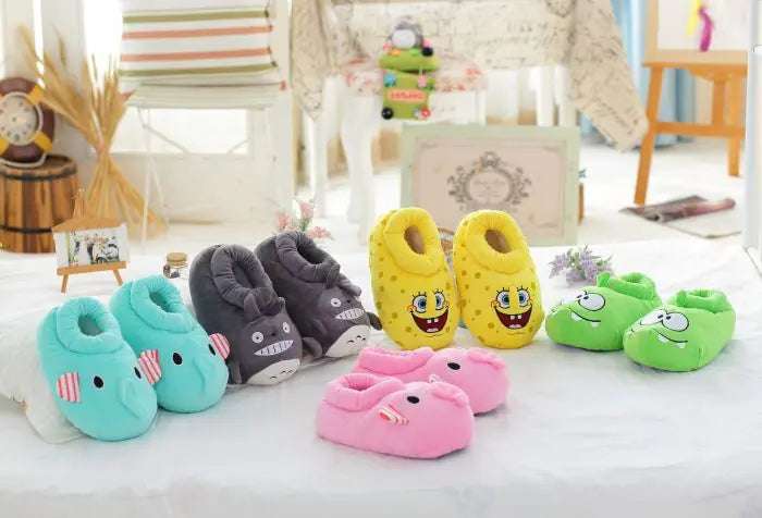 Cartoon Women's Cotton Slippers for Home Use